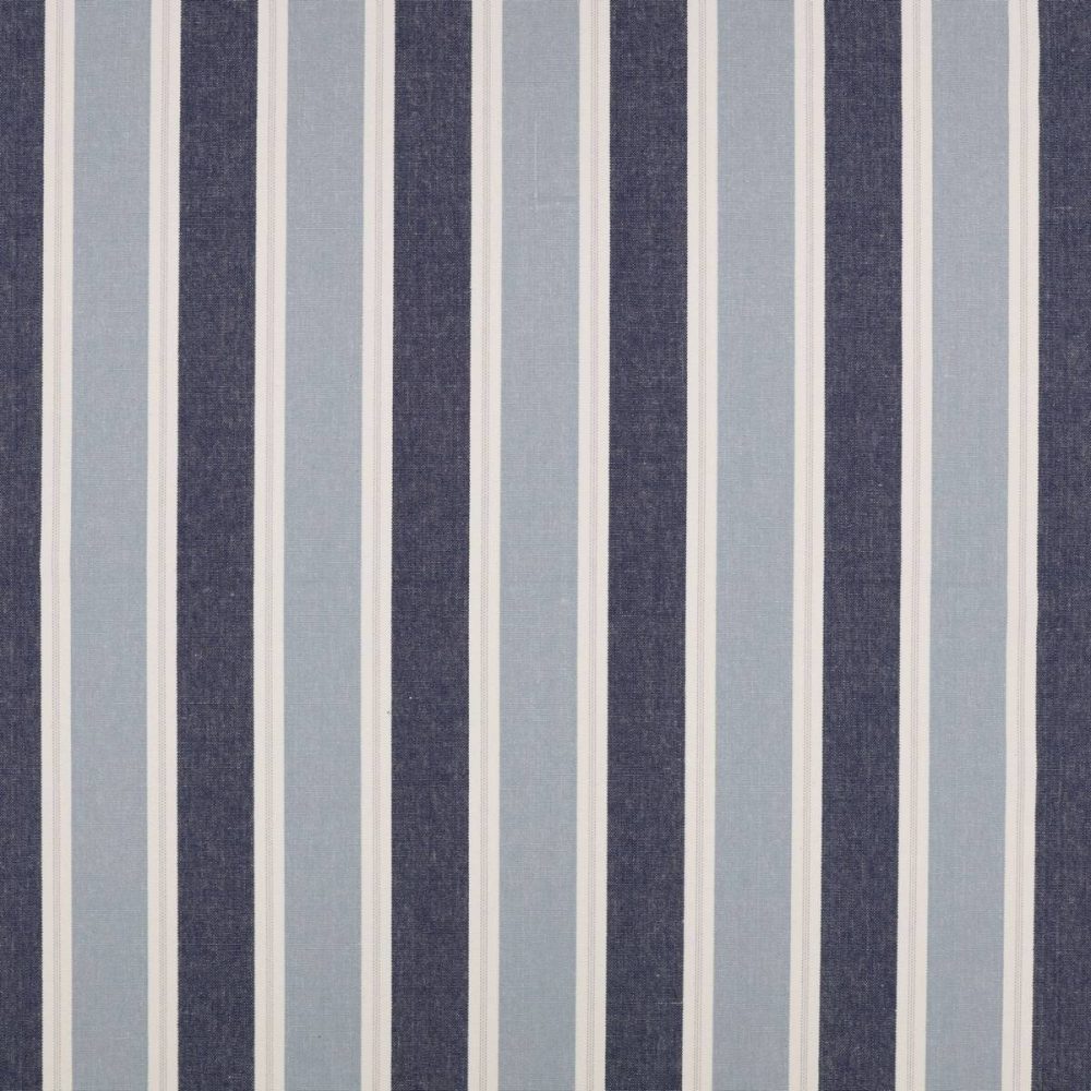 Talia Fabric - Delft by blue striped cotton fabric from Villa Nova