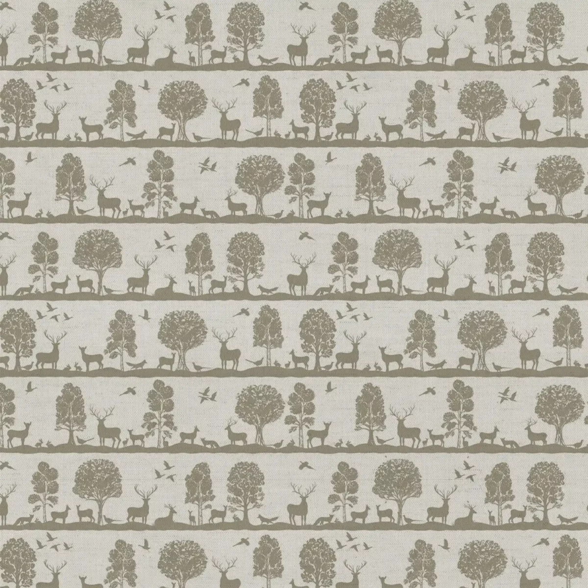 Cairngorms Fabric - Birch by brown animal cotton fabric from Voyage Maison