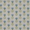 blue botanical cotton fabric from Voyage Maison