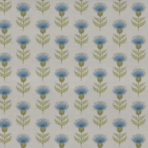 blue botanical cotton fabric from Voyage Maison