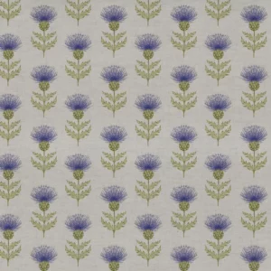 purple botanical cotton fabric from Voyage Maison