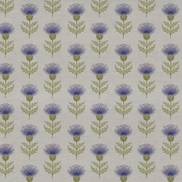 purple botanical cotton fabric from Voyage Maison