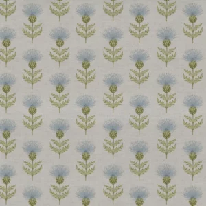 blue botanical cotton fabric from Voyage Maison