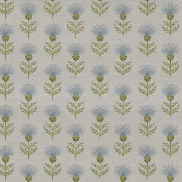 Blair Fabric - Loch by blue botanical cotton fabric from Voyage Maison