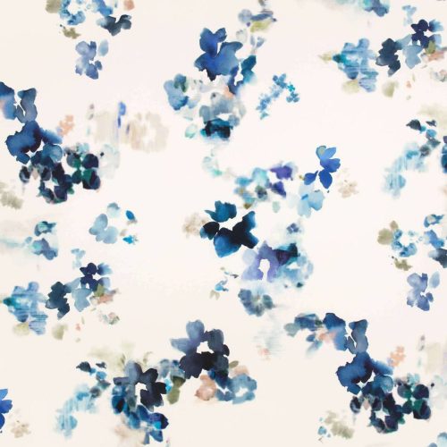 Reverie Fabric - Sapphire by blue botanical cotton fabric from Villa Nova