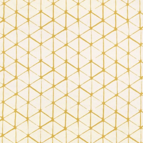 Haldon Fabric - Ochre by yellow geometric embroideried fabric from Villa Nova