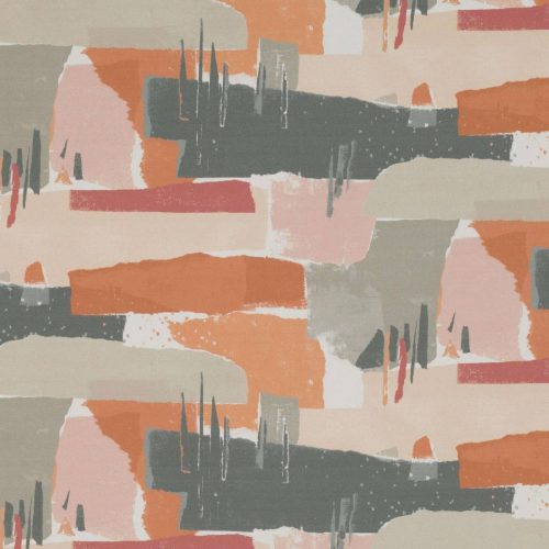 Scene Fabric - Tuscan by black-grey contemporary printed fabric from Villa Nova