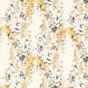white botanical cotton fabric from Villa Nova