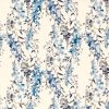 blue botanical cotton fabric from Villa Nova