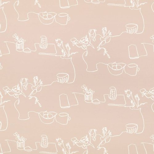 Tabletop Fabric - Plaster by white contemporary cotton fabric from Villa Nova
