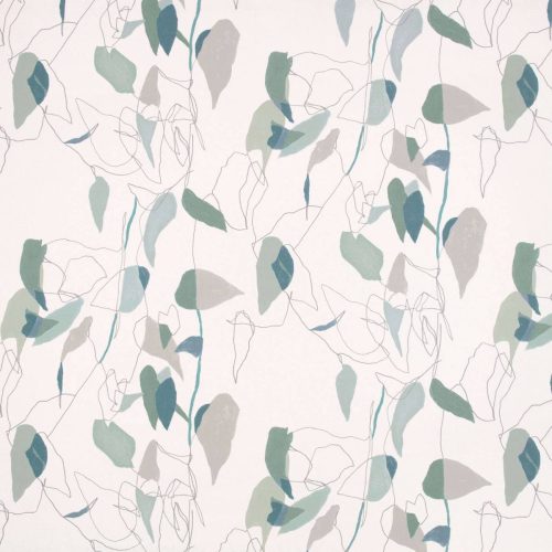 Liana Fabric - Haze by blue botanical cotton fabric from Villa Nova