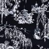 black-grey botanical velvet-chenille fabric from Utopia