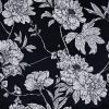 black-grey botanical velvet-chenille fabric from Utopia