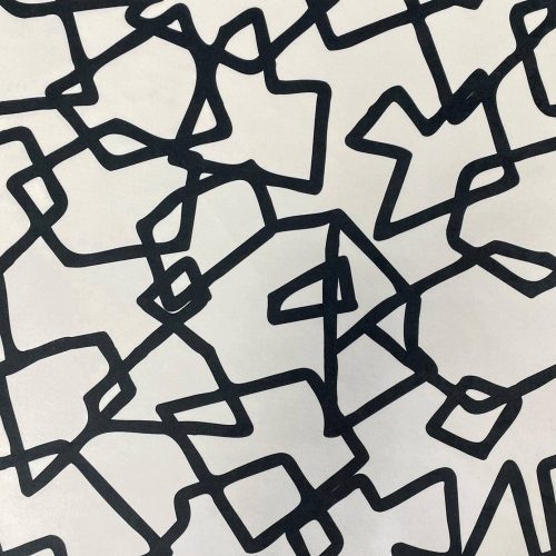 Riot Fabric - White by white geometric velvet-chenille fabric from Utopia