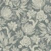 black-grey botanical printed fabric from Utopia