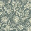 black-grey botanical printed fabric from Utopia