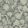 black-grey botanical printed fabric from Utopia