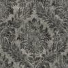 black-grey botanical velvet-chenille fabric from Utopia