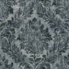 blue botanical velvet-chenille fabric from Utopia