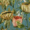multicolour botanical velvet-chenille fabric from Utopia