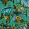 green botanical velvet-chenille fabric from Utopia