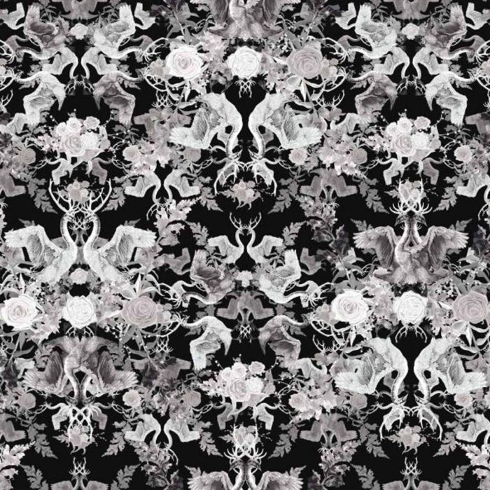 Swansong Fabric - Black Swan swatch