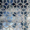 blue geometric velvet-chenille fabric from Utopia