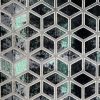 green geometric velvet-chenille fabric from Utopia