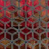 red geometric velvet-chenille fabric from Utopia