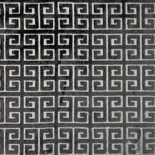 Knossos Fabric - 5 by black-grey geometric velvet-chenille fabric from Utopia