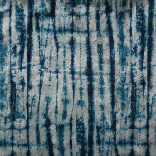 Design 6 Fabric - Zircon by blue striped velvet-chenille fabric from Utopia