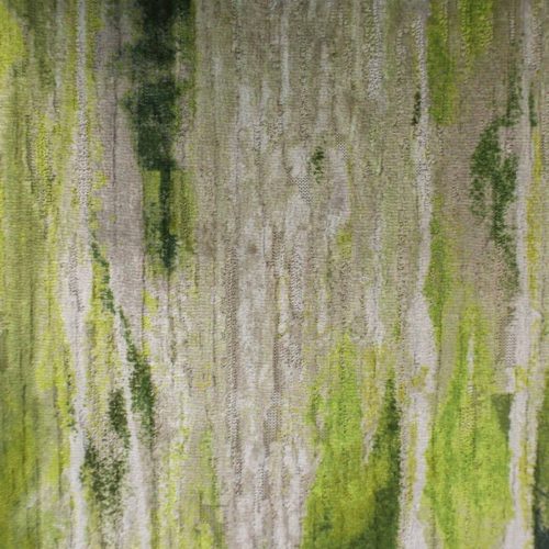 Design 10 Fabric - Peridot by green striped velvet-chenille fabric from Utopia