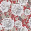 red botanical velvet-chenille fabric from Utopia
