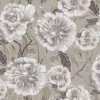 black-grey botanical velvet-chenille fabric from Utopia