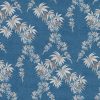 blue botanical velvet-chenille fabric from Utopia