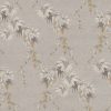 black-grey botanical velvet-chenille fabric from Utopia