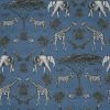 blue animal cotton fabric from Utopia