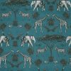 blue animal cotton fabric from Utopia