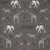 black-grey animal cotton fabric from Utopia