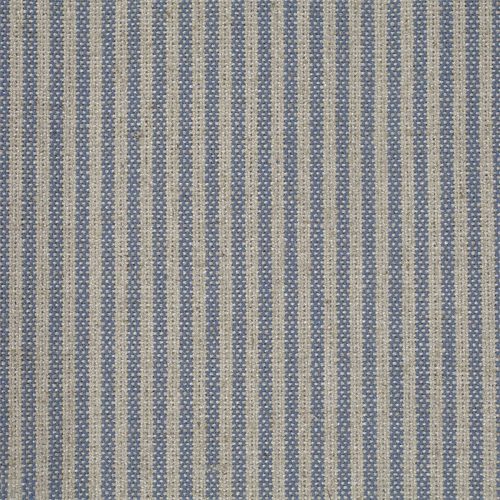 Emiko Fabric - Blue by blue striped linen fabric from Sanderson