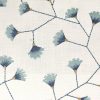 blue botanical embroideried fabric from Sanderson