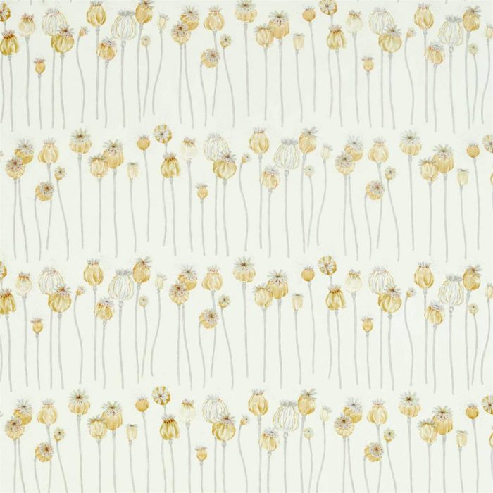 Poppy Pods Fabric - Sienna / Dove swatch
