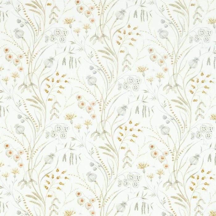 Summer Harvest Fabric - Silver / Corn swatch