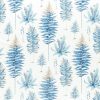 blue botanical cotton fabric from Sanderson
