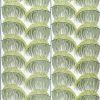green botanical embroideried fabric from Sanderson
