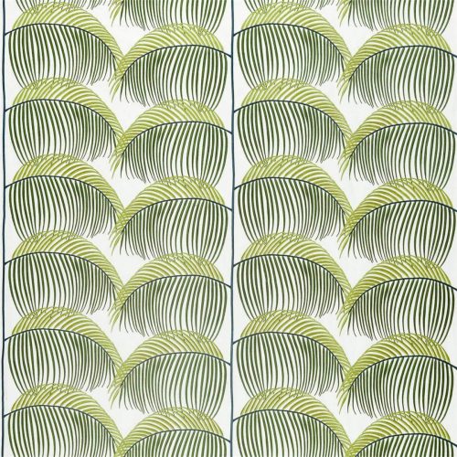 Manila Embroidery Fabric - Lime by green botanical embroideried fabric from Sanderson