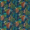 blue animal embroideried fabric from Sanderson