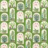 green botanical cotton fabric from Sanderson
