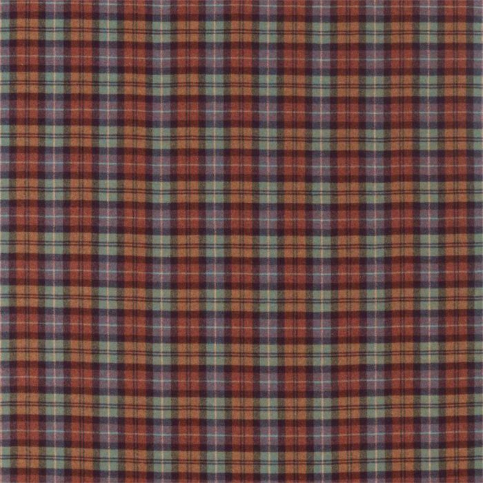 Fenton Check Fabric - Russet / Amber swatch
