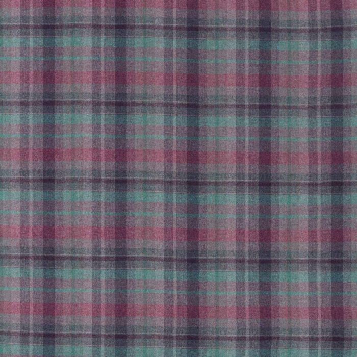 Samphrey Check Fabric - Fig / Teal swatch